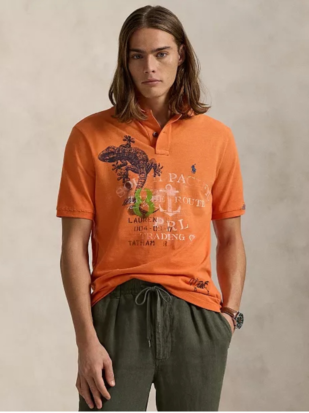 NWT Polo Ralph Lauren Men's Classic-Fit Mesh Graphic Polo Shirt